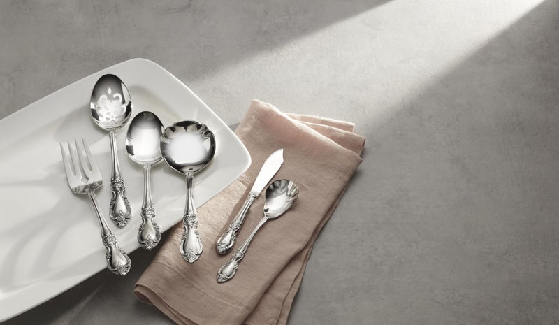 Oneida Silverware Serving Utensils Set of 6, Louisiana 6-Piece Fine Flatware Serveware Set, Serving Spoons Fork Ladel & Spreader, 18/8 Stainless Steel, Mirror Finish, Dishwasher Safe (Silver 6 Pieces) - Image 5